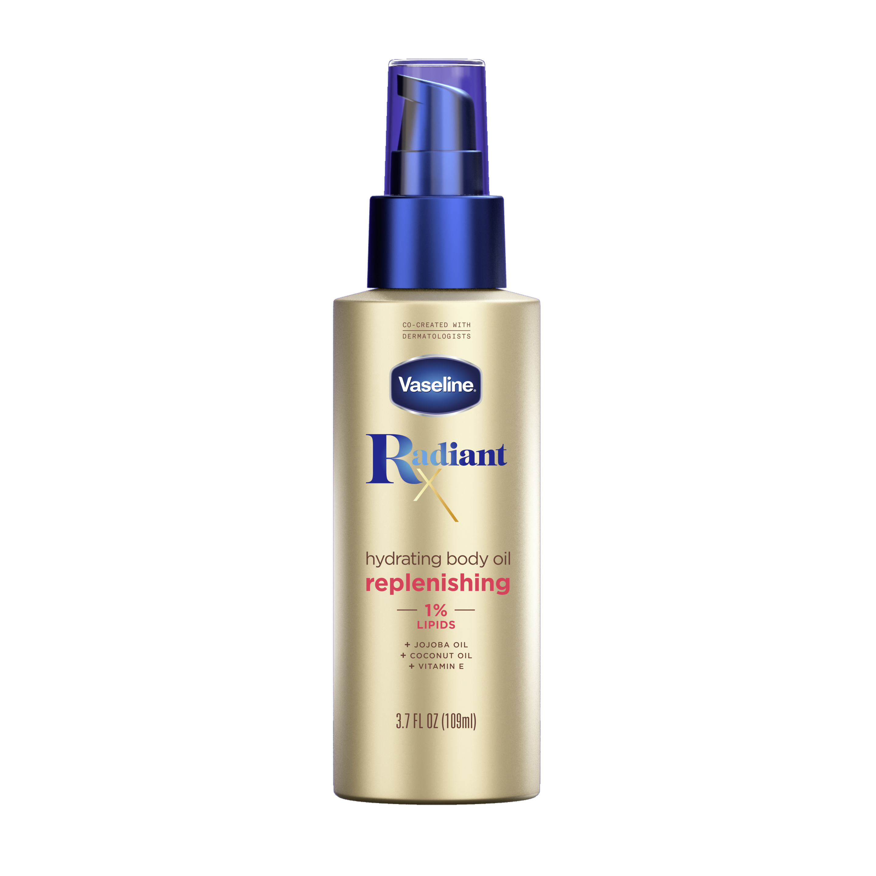 Vaseline® Radian X Replenishing Body Oil Front of Pack
