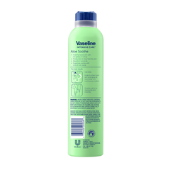 Vaseline® Intensive Care™ Aloe Soothe Spray back of pack