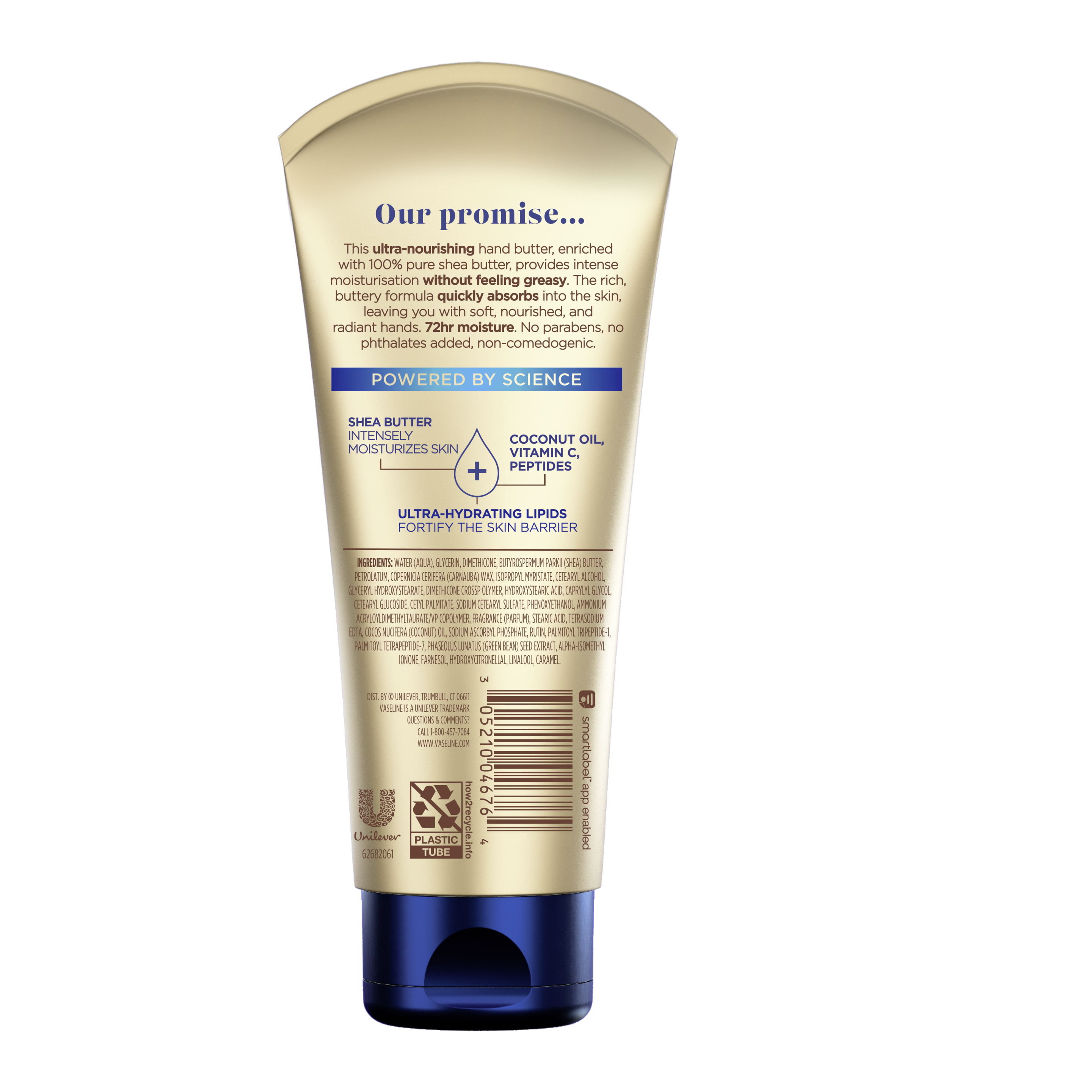 Vaseline® Radiant X Deep Nourishment Hand Butter Back of Pack