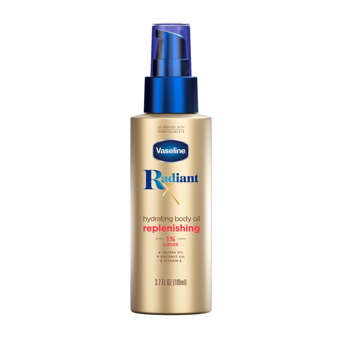Vaseline® Radian X Replenishing Body Oil Front of Pack