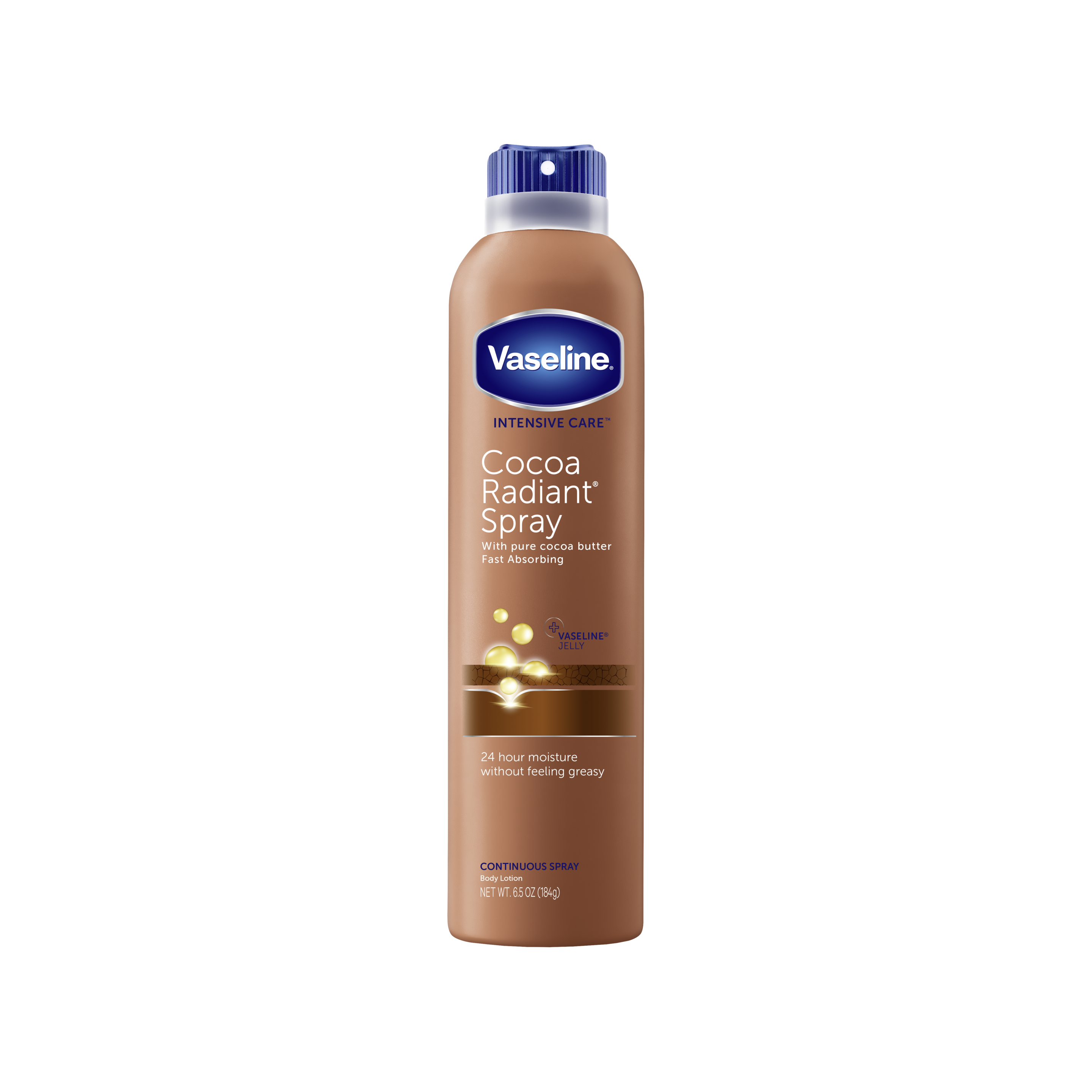 Vaseline® Intensive Care™ Cocoa Radiant Spray front of pack