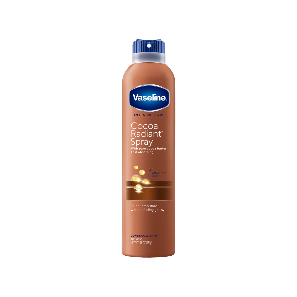 Vaseline® Intensive Care™ Cocoa Radiant Spray front of pack