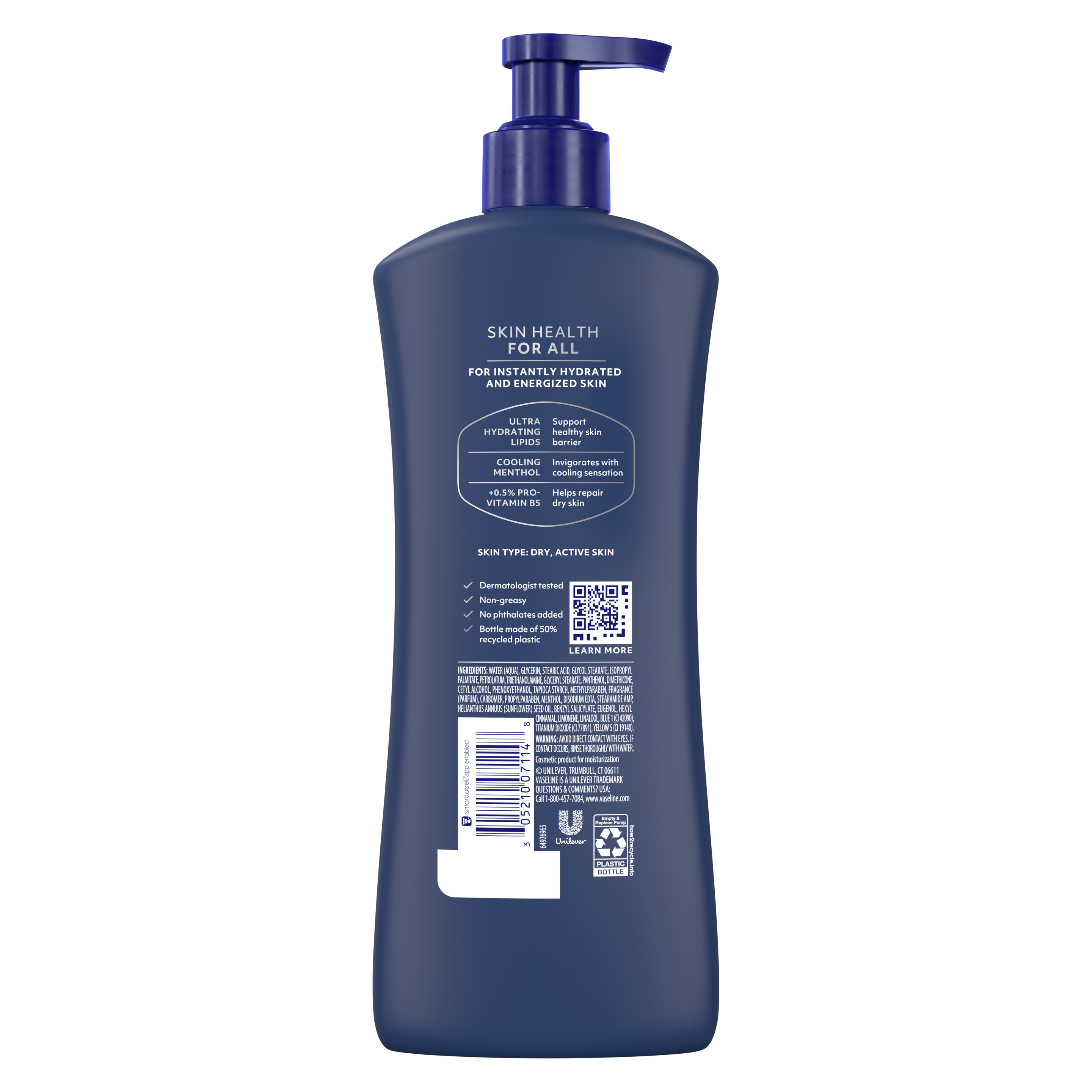 Vaseline® Men Cooling Hydration Lotion back of pack