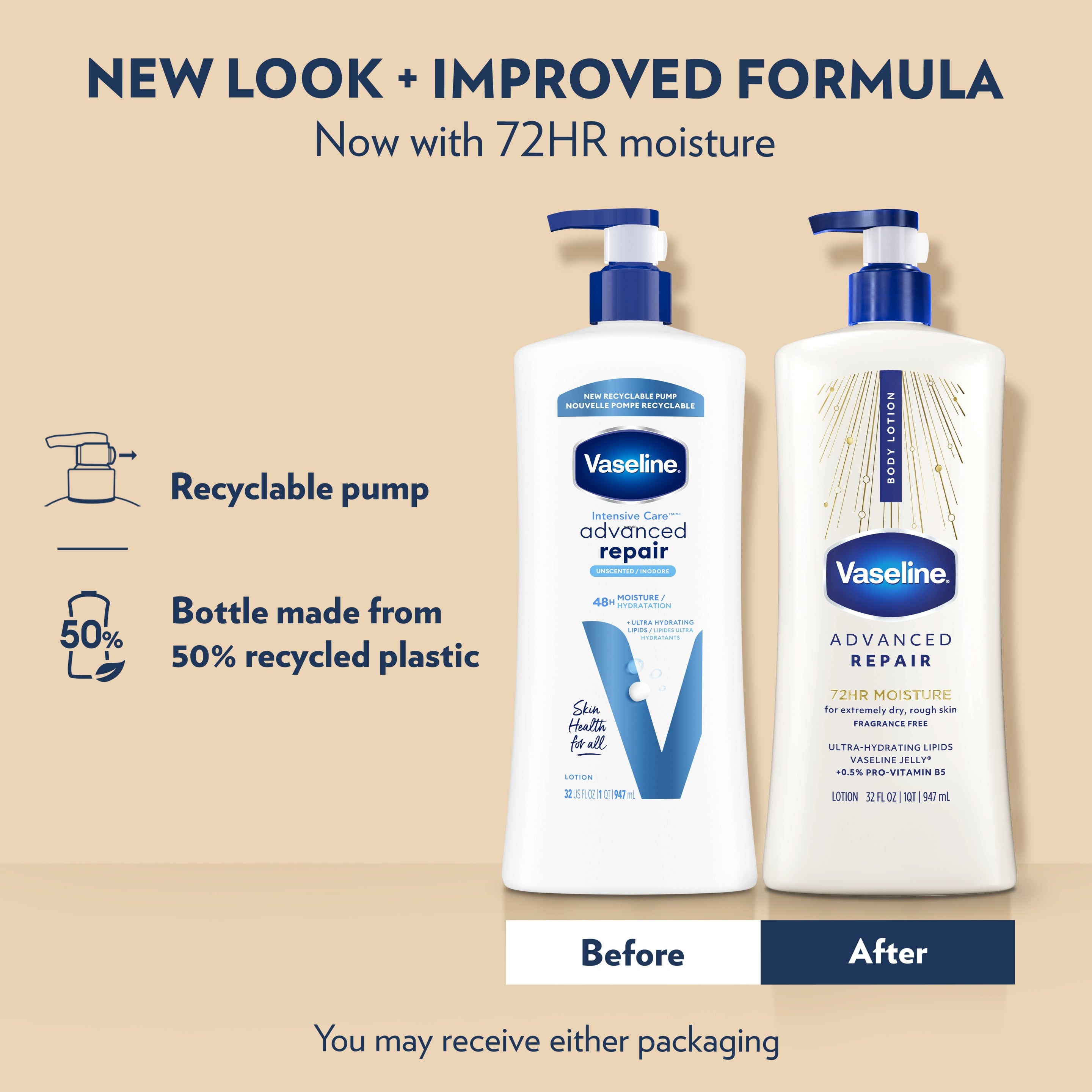 Vaseline® Intensive Care™ Advanced Repair Unscented Texture