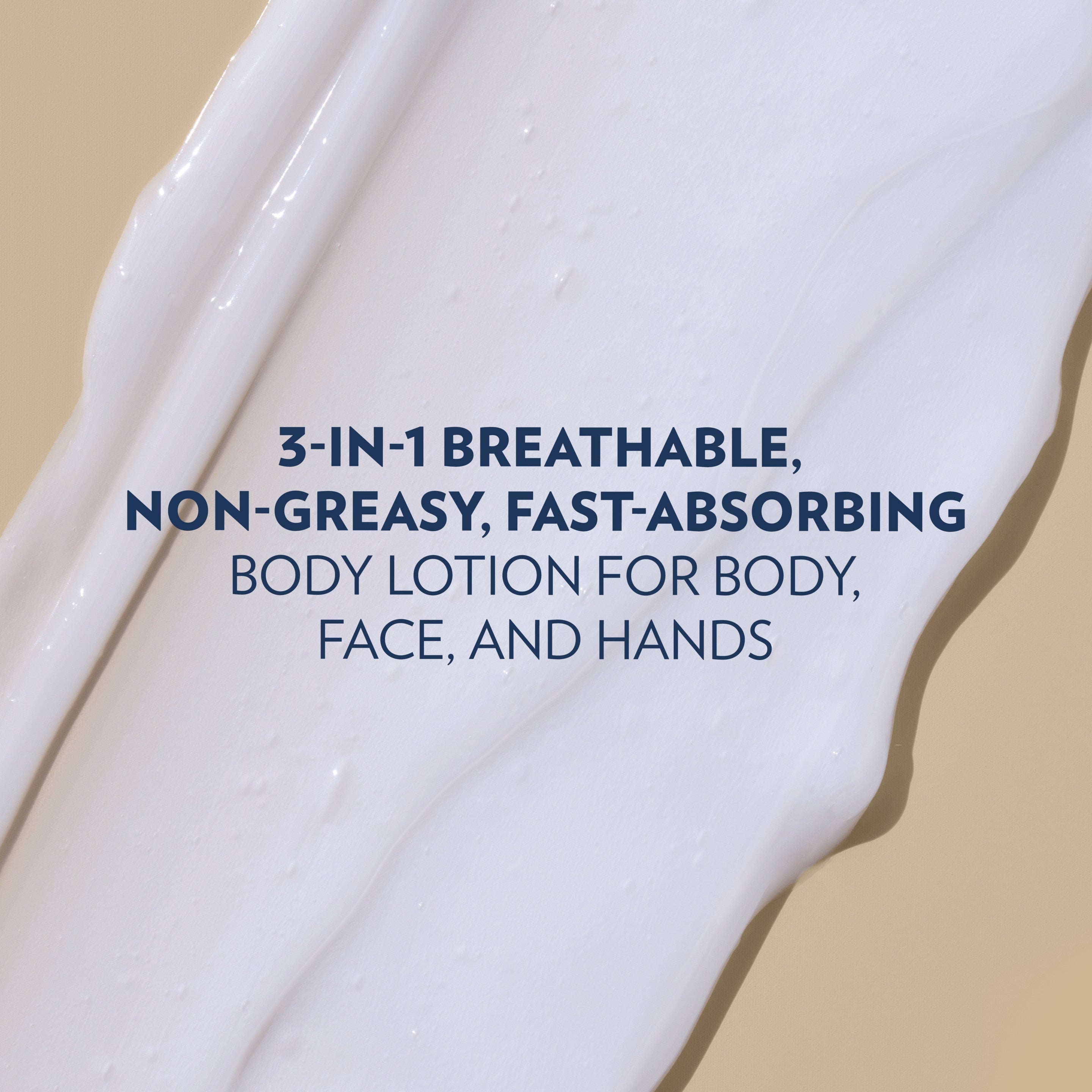 A smear of lotion appears beside text