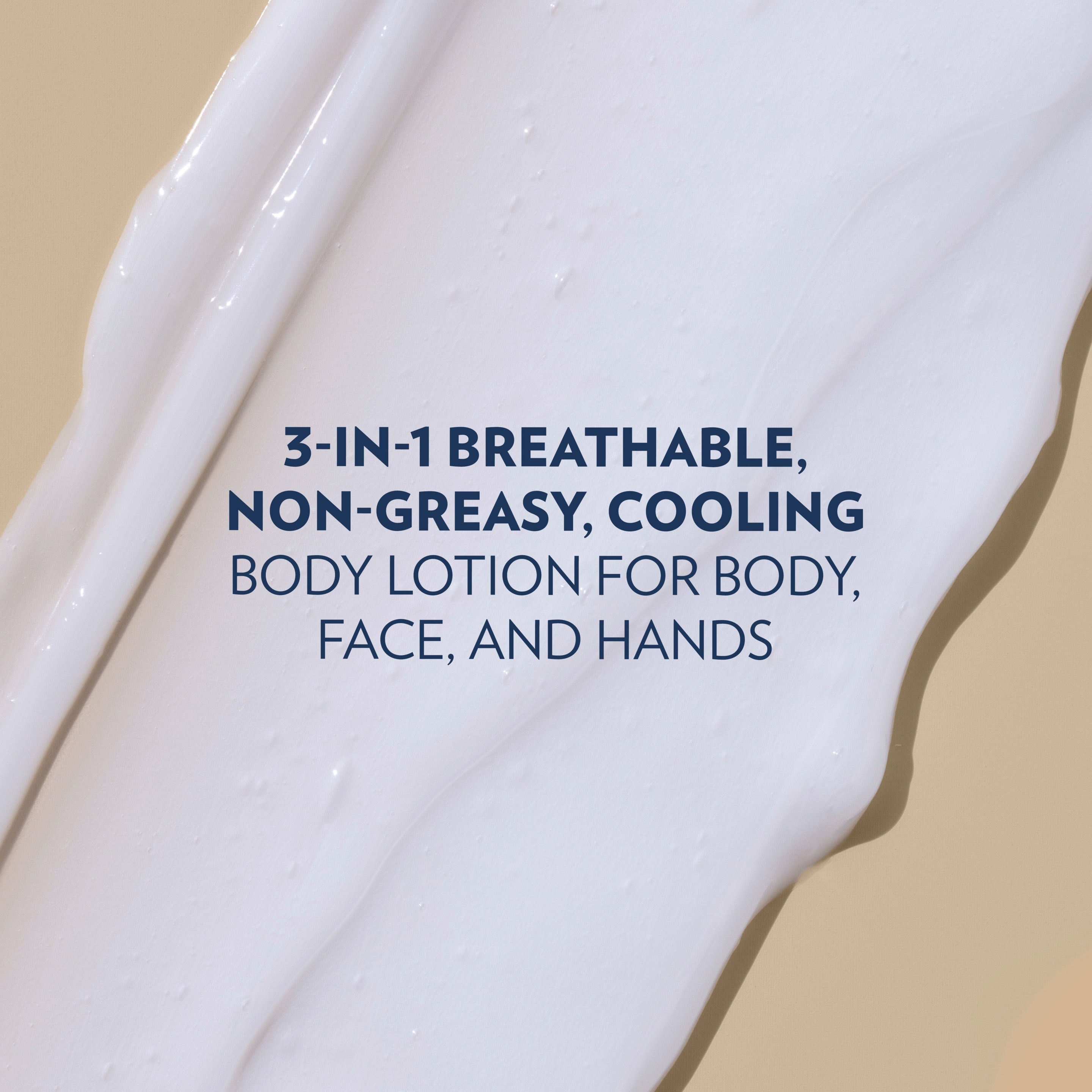 Text over a close-up lotion texture