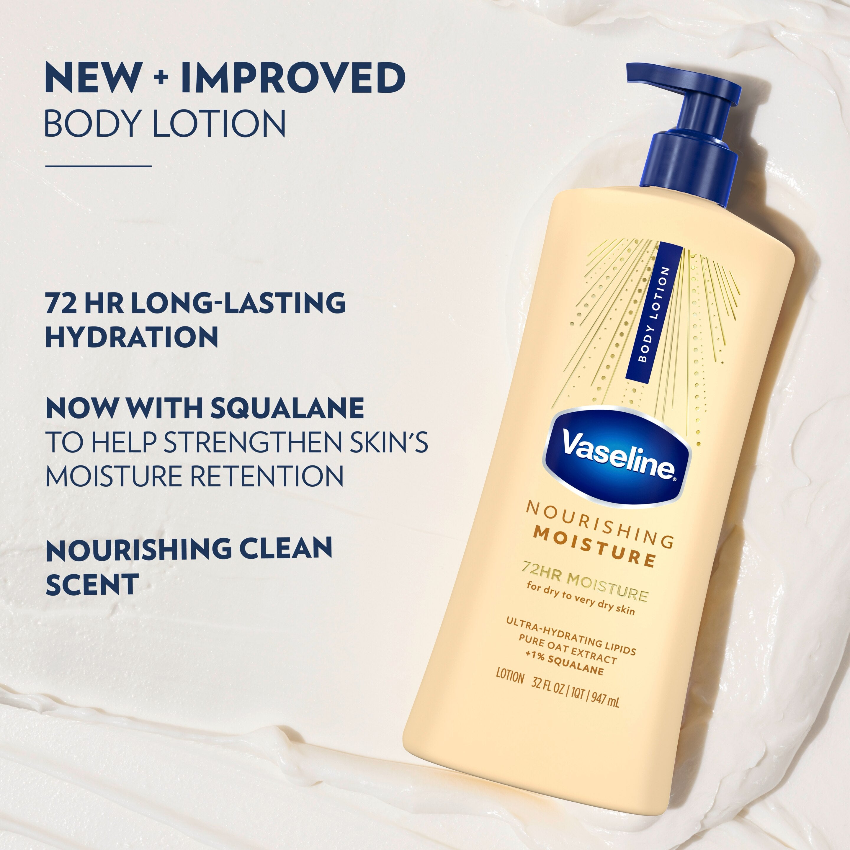A graphic shows oat pieces and a small puddle of lotion beside text