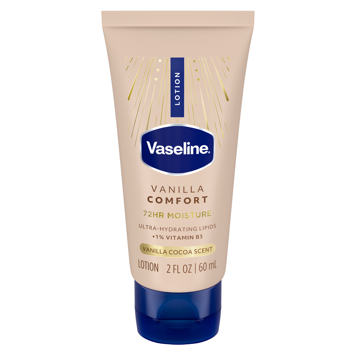 Vaseline® Vanilla Comfort Trial & Travel Lotion front of pack