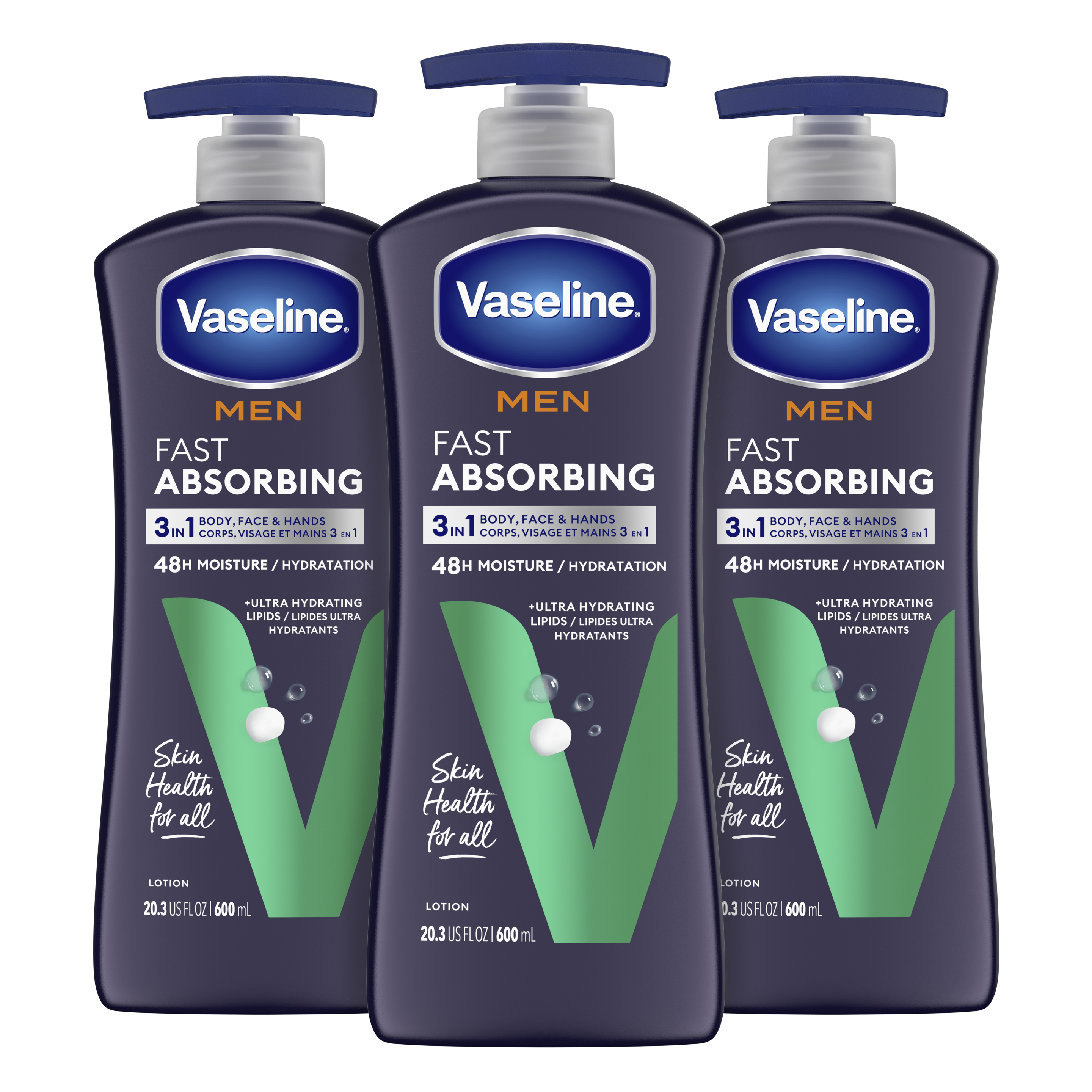 Vaseline® Men Fast Absorbing Lotion front of pack